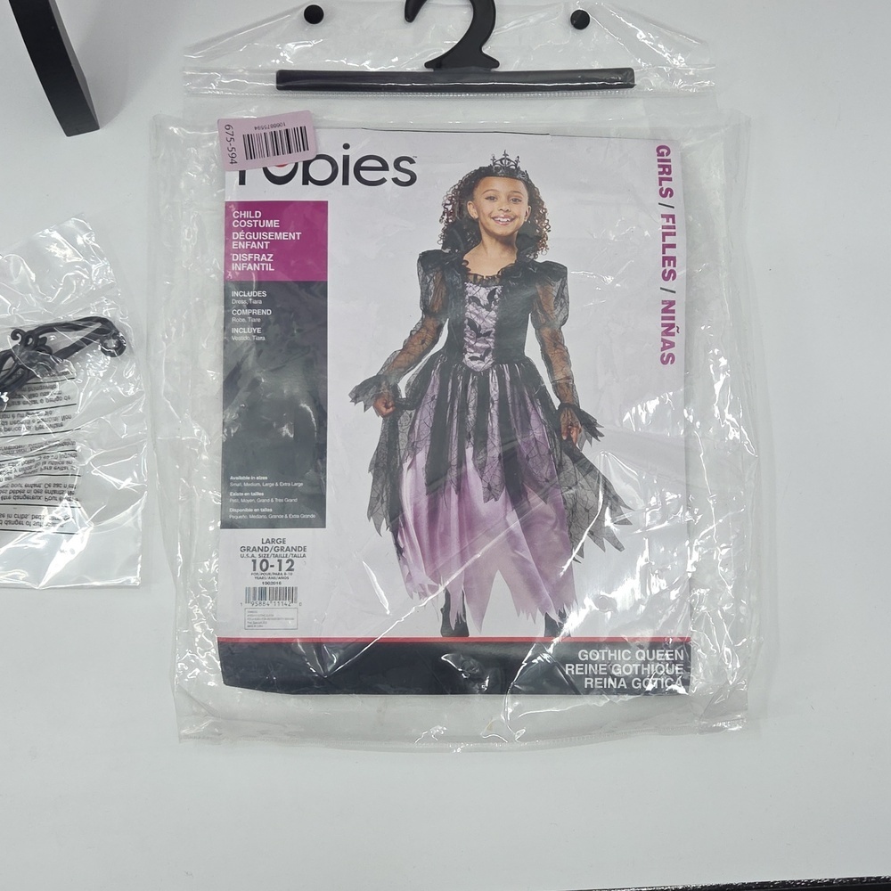 Girls' Purple and Black Spiderweb Witch Costume Dress - Picture 14 of 16